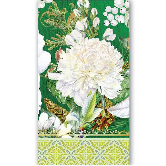 Winter Blooms Hostess Paper Napkins, Pack 15